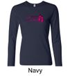 Ladies Shirt Breast Cancer Walkin For a Cure Long Sleeve Tee T-Shirt