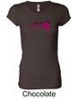 Ladies Shirt Breast Cancer Walkin For a Cure Longer Length Tee T-Shirt