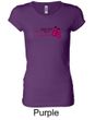 Ladies Shirt Breast Cancer Walkin For a Cure Longer Length Tee T-Shirt