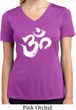 Clearance - Ladies Brushstroke Aum Moisture Wicking V-neck Tee