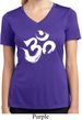 Clearance - Ladies Brushstroke Aum Moisture Wicking V-neck Tee