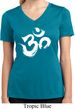 Clearance - Ladies Brushstroke Aum Moisture Wicking V-neck Tee