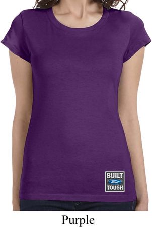Ladies Shirt Built Ford Tough Bottom Print Longer Length Tee T-Shirt