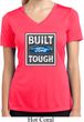 Ladies Shirt Built Ford Tough Moisture Wicking V-neck Tee T-Shirt