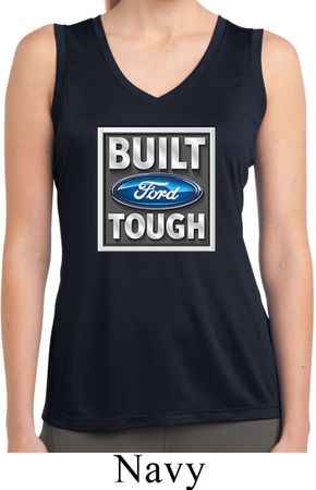 Ladies Shirt Built Ford Tough Sleeveless Moisture Wicking Tee