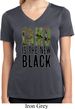 Ladies Shirt Camo is the New Black Moisture Wicking V-neck Tee T-Shirt