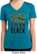 Ladies Shirt Camo is the New Black Moisture Wicking V-neck Tee T-Shirt