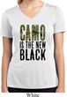 Ladies Shirt Camo is the New Black Moisture Wicking V-neck Tee T-Shirt