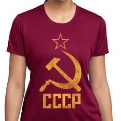 Ladies Shirt CCCP Distressed Moisture Wicking Tee T-Shirt