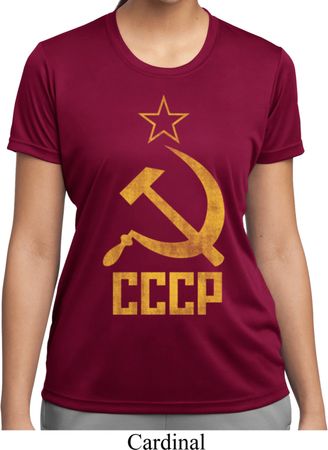 Ladies Shirt CCCP Distressed Moisture Wicking Tee T-Shirt