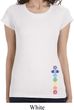 Ladies Shirt Colored Chakras Bottom Print Longer Length Tee T-Shirt