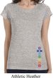 Ladies Shirt Colored Chakras Bottom Print Longer Length Tee T-Shirt