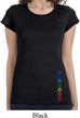 Ladies Shirt Colored Chakras Bottom Print Longer Length Tee T-Shirt