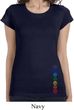 Ladies Shirt Colored Chakras Bottom Print Longer Length Tee T-Shirt