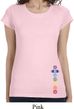 Ladies Shirt Colored Chakras Bottom Print Longer Length Tee T-Shirt