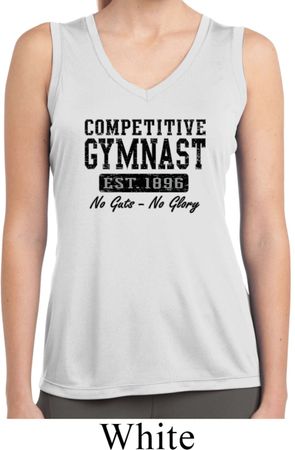 Ladies Shirt Competitive Gymnast Sleeveless Moisture Wicking Tee
