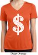 Ladies Shirt Distressed Dollar Sign Moisture Wicking V-neck T-Shirt