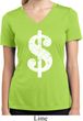 Ladies Shirt Distressed Dollar Sign Moisture Wicking V-neck T-Shirt