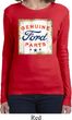 Ladies Shirt Distressed Genuine Ford Parts Long Sleeve Tee T-Shirt