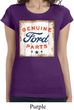 Ladies Shirt Distressed Genuine Ford Parts Longer Length Tee T-Shirt