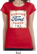 Ladies Shirt Distressed Genuine Ford Parts Longer Length Tee T-Shirt