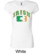 Ladies Shirt Distressed Irish Shamrock Longer Length Tee T-Shirt