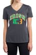 Ladies Shirt Distressed Irish Shamrock Moisture Wicking V-neck Tee