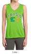 Ladies Shirt Distressed Irish Shamrock Sleeveless Moisture Wicking Tee
