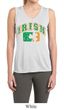 Ladies Shirt Distressed Irish Shamrock Sleeveless Moisture Wicking Tee
