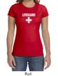 Ladies Shirt Distressed Lifeguard Crewneck Tee T-Shirt