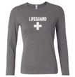 Ladies Shirt Distressed Lifeguard Long Sleeve Tee T-Shirt