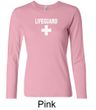 Ladies Shirt Distressed Lifeguard Long Sleeve Tee T-Shirt
