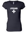 Ladies Shirt Distressed Lifeguard Longer Length Tee T-Shirt