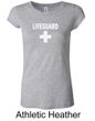 Ladies Shirt Distressed Lifeguard Longer Length Tee T-Shirt