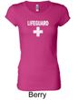 Ladies Shirt Distressed Lifeguard Longer Length Tee T-Shirt