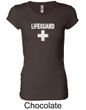 Ladies Shirt Distressed Lifeguard Longer Length Tee T-Shirt
