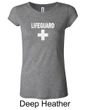 Ladies Shirt Distressed Lifeguard Longer Length Tee T-Shirt