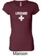 Ladies Shirt Distressed Lifeguard Longer Length Tee T-Shirt