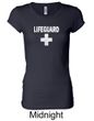 Ladies Shirt Distressed Lifeguard Longer Length Tee T-Shirt