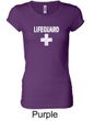 Ladies Shirt Distressed Lifeguard Longer Length Tee T-Shirt
