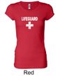 Ladies Shirt Distressed Lifeguard Longer Length Tee T-Shirt