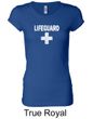 Ladies Shirt Distressed Lifeguard Longer Length Tee T-Shirt