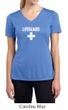 Ladies Shirt Distressed Lifeguard Moisture Wicking V-neck Tee T-Shirt