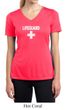 Ladies Shirt Distressed Lifeguard Moisture Wicking V-neck Tee T-Shirt