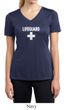 Ladies Shirt Distressed Lifeguard Moisture Wicking V-neck Tee T-Shirt