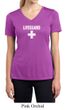 Ladies Shirt Distressed Lifeguard Moisture Wicking V-neck Tee T-Shirt