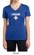 Ladies Shirt Distressed Lifeguard Moisture Wicking V-neck Tee T-Shirt