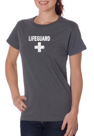 Ladies Shirt Distressed Lifeguard Organic Tee T-Shirt