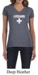 Ladies Shirt Distressed Lifeguard V-neck Tee T-Shirt