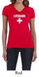 Ladies Shirt Distressed Lifeguard V-neck Tee T-Shirt